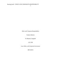 Ethics and Corporate Responsibility