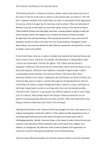 The American Dream The Evolution