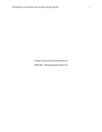 Strategic Planning and Human Resources
