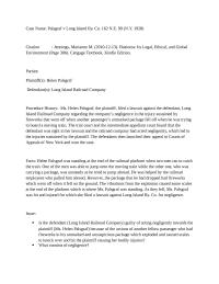Palsgraf v Long Island Ry. Co. 162 N.E. 99 (N.Y. 1928)