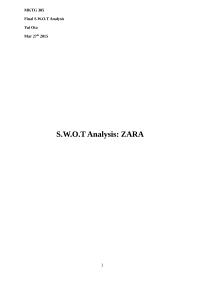 SWOT Analysis: ZARA