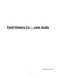 Ford Motors Co – case study