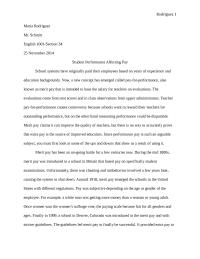 Student Performance Affecting Pay