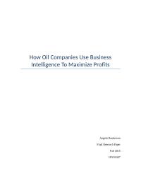 How oil companies use BI to maximize profits