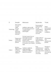 SWOT Example Strengths