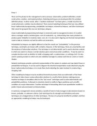 Management Science Essay Collection