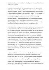 Critical Review Essay: When Media Goes To War: Hegemonic Discourse, Public Opinion, and the Limits of Dissent