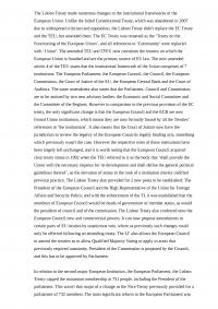 Describe the impact of the Treaty of Lisbon on the institutional structure of the European Union