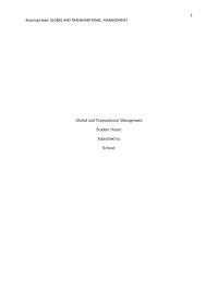 Global and Transnational management