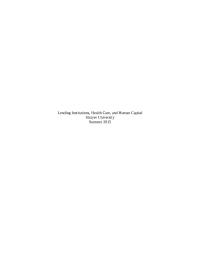 Lending Institutions, Health Care, and Human Capital