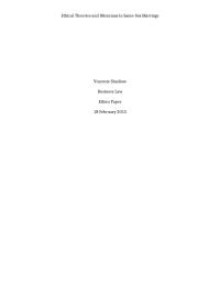 Ethical Theories and Dilemmas in Same-Sex Marriage