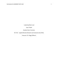 BU 502 – Applied Business Research and Communication Skills