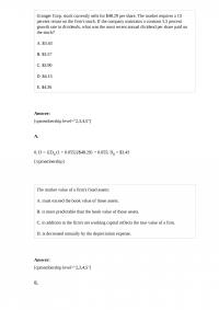 FIN 127 Quiz 3 Granger Corp stock