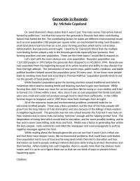Genocide in Rwanda