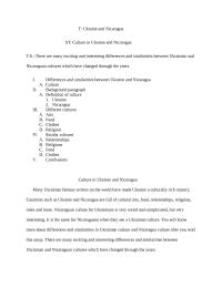 Culture in Ukraine and Nicaragua
