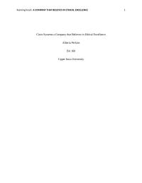 Ciscoeconomics: Cisco Systems a Company that Believes in Ethical Excellence