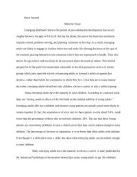 Maturity Essay
