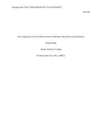 The Comparisons of Two Different Research Methods: Quantitative and Qualitative