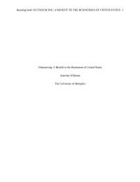Outsourcing: A Benefit to the Businesses of United States