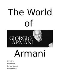 The World of  Armani Analysis Paper