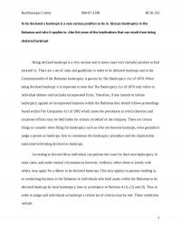 Bankruptcy in Bahamas