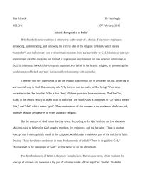 Islamic perpective of belief