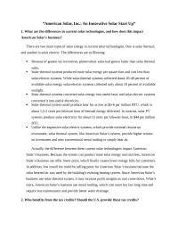 American Solar Inc. Case study