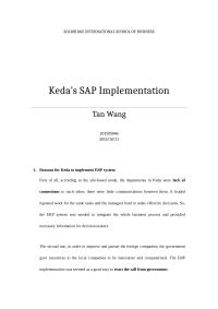 Keda’s SAP Implementation