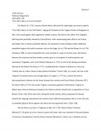 Give Me Liberty or Give me Death Analysis