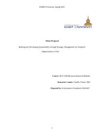 Building and Developing Sustainability through Strategic Management for Nonprofit Organizations in USA