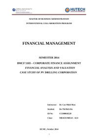 CASE STUDY OF PV DRILLING CORPORATION