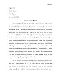 Literacy Autobiography