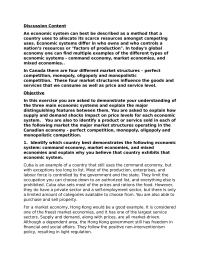 Canadian Business Issues: Economic Systems