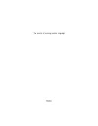 The Benefit of Learning Other Language