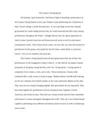 Music Essay 1: The Carducci String Quartet