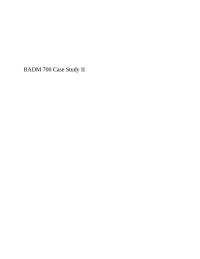 BADM 700 Case Study II