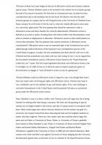 Affirmative Action The basis of