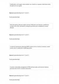 Operation Management 724 Quiz 3