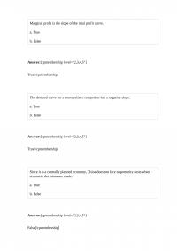 Economics 105 Quiz 3