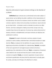 Does the enforcement of quasi contracts infringe on the liberties of a citizen?