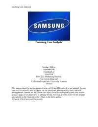Analysis of Samsung