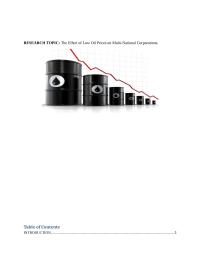 The Effect of Low Oil Prices on Multi-National Corporations