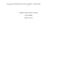 Integration of Faith Learning 1-Character