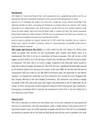 Goods and Service Tax