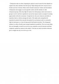 Anthropology Chimpanzee males are