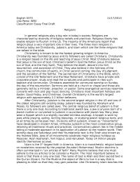 Classification Essay Final Draft