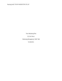 Marketing Plan Paper