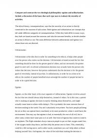 Compare and Contrast Egoism and Utilitarianism
