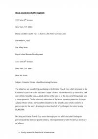 Memorandum Royal Island Resorts