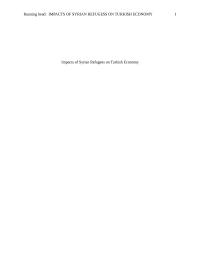 Impacts of the syrian refugees to turkey